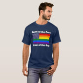 レインボーLGBTQアメリカプライドダイバーシティ国旗 Tシャツ (正面フル)