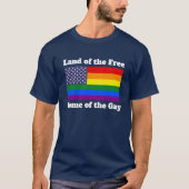 レインボーLGBTQアメリカプライドダイバーシティ国旗 Tシャツ (正面)