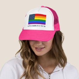 レインボーLGBTQアメリカンプライドダイバーシティフラグモットー キャップ