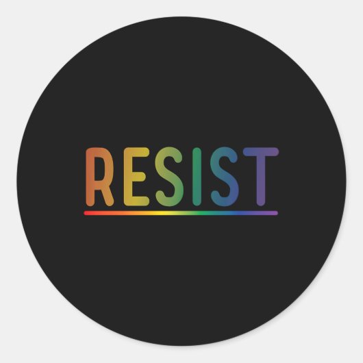 レインボーLgbtqゲイプライド政治運動に抵抗 ラウンドシール (正面)