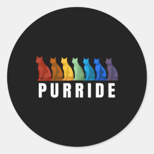 レインボーLgbtqゲイプライド月パーライドキャッツ ラウンドシール