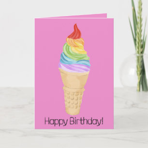 レインボーLGBTQプライドアイスクリーム誕生日カード カード