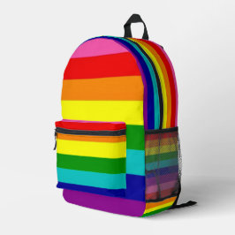 レインボーLGBTQプライドカラフルスクールバッグ プリントバックパック