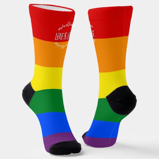 レインボーLGBTQプライドクルーソックス 愛は愛 ソックス (傾斜あり)