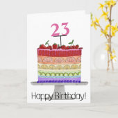 レインボーLGBTQプライドケーキ誕生日カード カード (黄色い花)