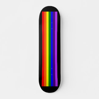 レインボーLGBTQ+スケートボードデッキ(黒) スケートボード