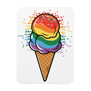 レインボーLGBTQ+プライドアイスクリーム マグネット
