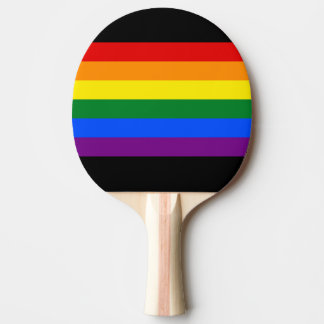 レインボーLGBTQ+国旗の卓球ラケットこうもり(黒) 卓球ラケット