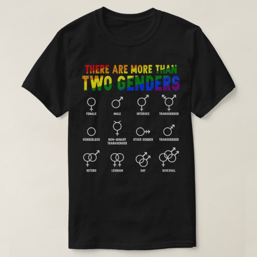 レインボーLGBTQ Pridが2つ以上ある Tシャツ (デザイン正面)