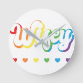 レインボーLGBTQIAレズビアンゲイサポート ラウンド壁時計 (正面)