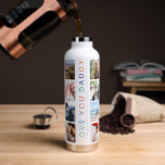 レインボー'LOVE YOU DADDY'フォトコラージュキープサケ ウォーターボトル<br><div class="desc">この8つの正方形の写真コラージュテンプレートでパパのための独自のウォーターボトルを作成。デザインモダンには読甘いメッセージと名パーソナライズされた前/sと「LOVE YOU DADDY」のレインボーレタリングが搭載されている。誕生日ユニークやクリスマス、父の日に記念品を贈る。</div>