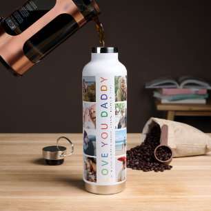 レインボー'LOVE YOU DADDY'フォトコラージュキープサケ ウォーターボトル