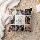 レインボー'LOVE YOU DADDY'フォトコラージュキープサケ クッション (ブランケット)