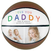 レインボー'LOVE YOU DADDY'フォトコラージュキープサケ バスケットボール (正面)