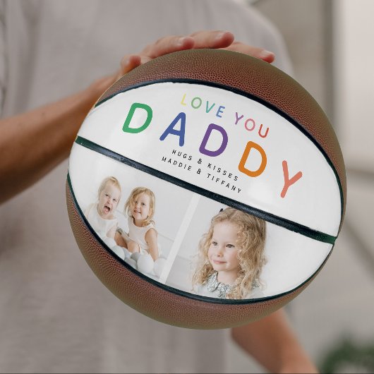 レインボー'LOVE YOU DADDY'フォトコラージュキープサケ バスケットボール
