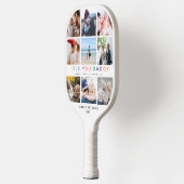 レインボー'LOVE YOU DADDY'フォトコラージュキープサケ ピックルボールラケット (左)