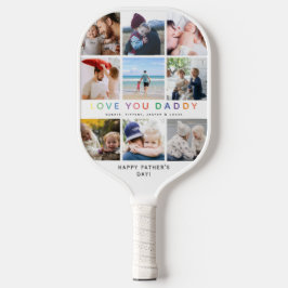 レインボー'LOVE YOU DADDY'フォトコラージュキープサケ ピックルボールラケット