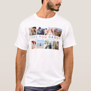 レインボー'LOVE YOU DADDY'フォトコラージュキープサケ Tシャツ