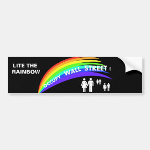 レインボーOCCUPY WALL STREET! バンパーステッカー