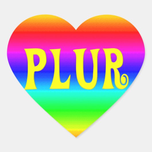レインボーPLUR ハートシール (正面)