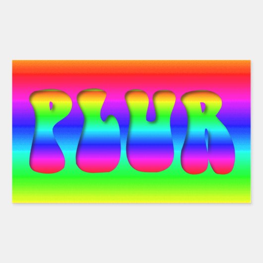レインボーPLUR 長方形シール (正面)
