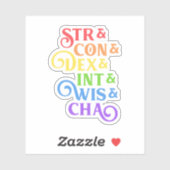 レインボーRPG統計表 シール (シート)