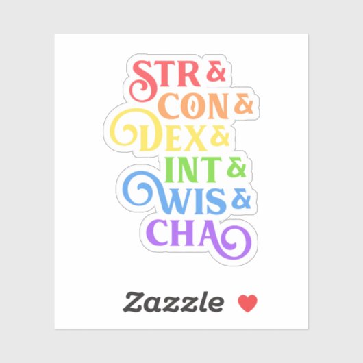 レインボーRPG統計表 シール (シート)