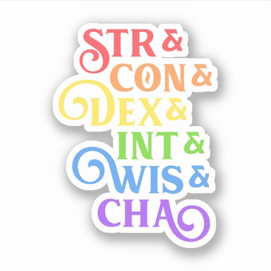 レインボーRPG統計表 シール (正面)