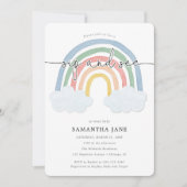 レインボーsipと参照してくださいミーティングベイビーシャワー 招待状 (正面)
