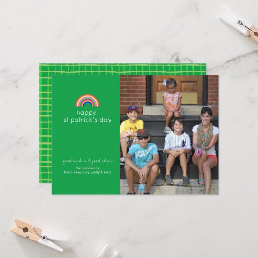 レインボーSt patricks dayフォトカード カード (正面/裏面インサイチュ)