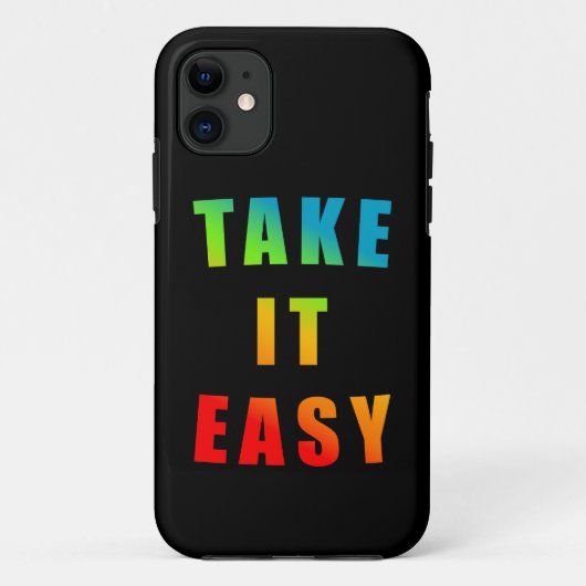 レインボーTAKE IT簡単 |前向きの考えライフスタイル Case-Mate iPhoneケース (裏面)