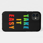 レインボーTAKE IT簡単 |前向きの考えライフスタイル Case-Mate iPhoneケース (裏面(横))