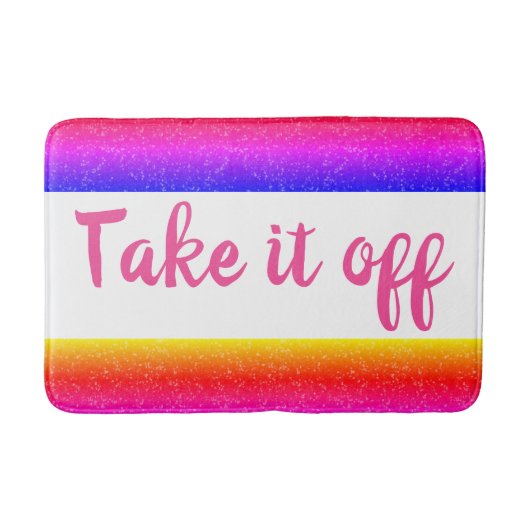 レインボーTake it おもしろい off Bath Mat バスマット (正面)