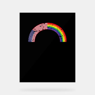 レインボーUSA国旗ゲイ国旗LGBT LGBTQアメリカンプリッド アクリルサイン
