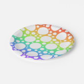 レインボーwith水玉模様紙プレート ペーパープレート (アングル)