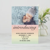 レインボ男女兼用ーベビー誕生 案内状 (スタンド正面)