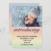 レインボ男女兼用ーベビー誕生 案内状 (正面/裏面)