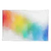 レインモダンボーカラーピンクレッドブルーパープルイエロー 枕カバー (裏面)