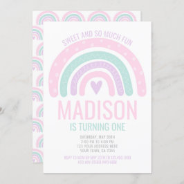 レインモダンボーファースト誕生日 招待状