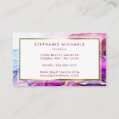 レインモダンボー金ゴールド液体インク抽象芸術 名刺 (裏面)