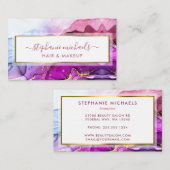 レインモダンボー金ゴールド液体インク抽象芸術 名刺 (正面/裏面)