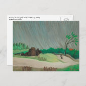 レインモーニングアンリルーソーヴィンテージファインアート ポストカード (正面/裏面)