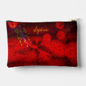 レインレッド点々のあるプリントカットソーバッグ アクセサリーポーチ (裏面)