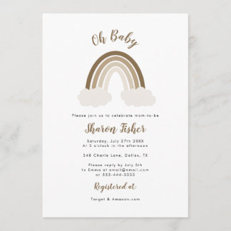 レイン男女兼用ボーベビーシャワー招待状 招待状