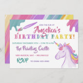 レイン絵画ボー&ユニコーン招待状 招待状 (正面/裏面)