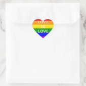 レイン보ーフラッグ love is love ハートシール (バッグ)