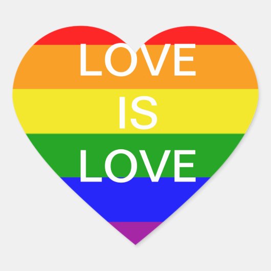 レイン보ーフラッグ love is love ハートシール (正面)
