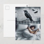 レイヴンが寝ている人を見守る ポストカード (正面/裏面)