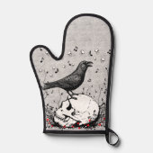 レイヴンが死の歌を歌うスカルイラストレーション 鍋つかみ (正面)