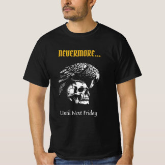 レイヴンとスカルとのゴシック風ユーモア Tシャツ